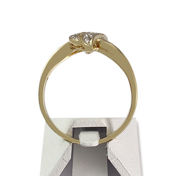 Tweedehands gouden 750 gele diamanten ring