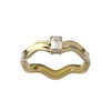 Pre-owned 750 yellow gold ring with synthetic diamond - view V1