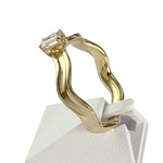 Bague d'occasion or 750 jaune diamant synthetique - vue 2