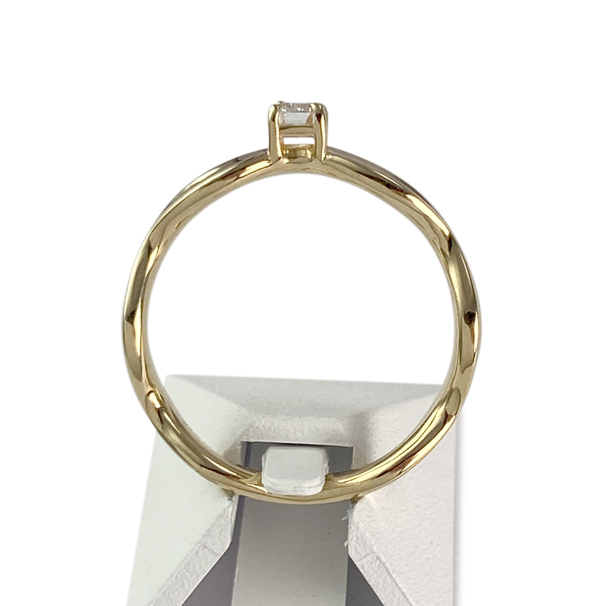 Pre-owned 750 yellow gold ring with synthetic diamond - view 3