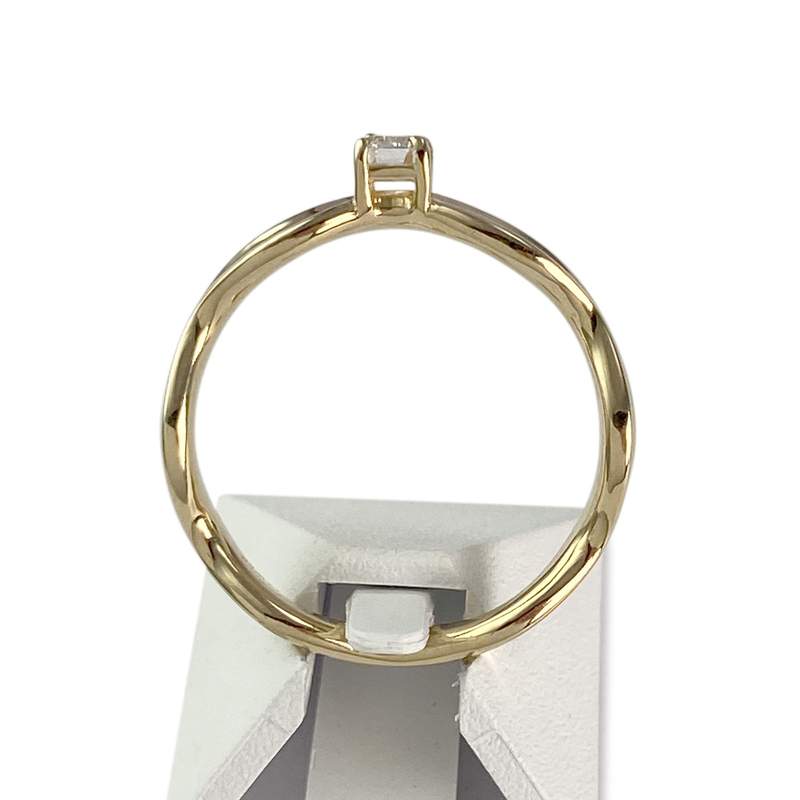 Bague d'occasion or 750 jaune diamant synthetique - vue 3