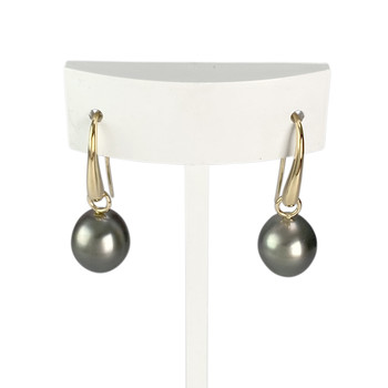 Boucles d'oreilles d'occasion or 750 jaune perle de tahiti