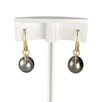 Boucles d'oreilles d'occasion or 750 jaune perle de tahiti