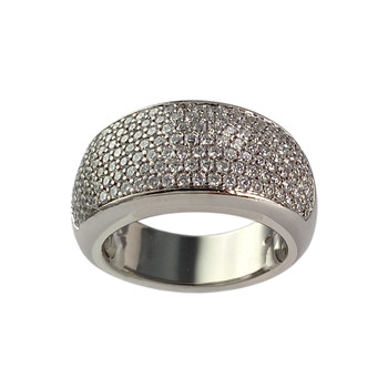 Bague d'occasion or 750 blanc diamant