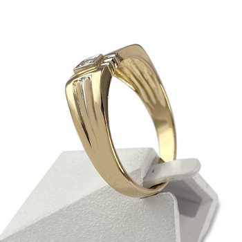 Chevalière d'occasion or 750 jaune diamant