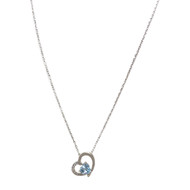 Collier d'occasion or 375 jaune forcat diamant topaze sky blue