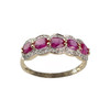 Bague d'occasion or 750 2 tons rubis diamants - vue V1