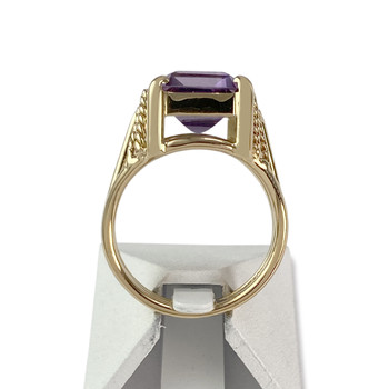 Second-hand gold ring 750 yellow amethyst