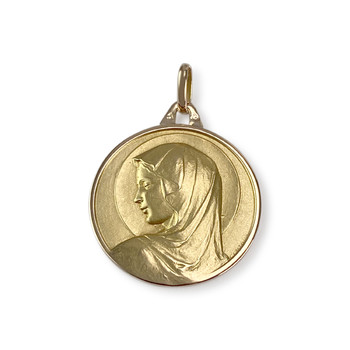 Tweedehands blanco medaille in 750 geel goud