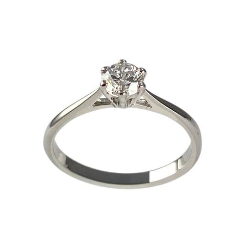 Bague d'occasion or 750 blanc diamant