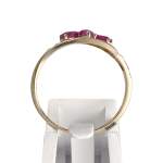 Bague d'occasion or 375 2 tons rubis diamant - vue 3