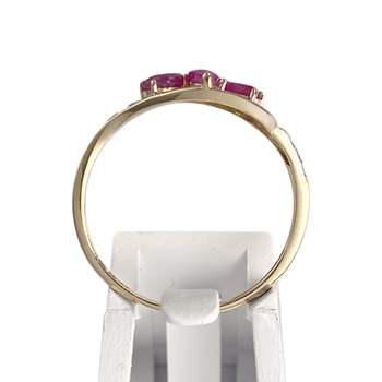Bague d'occasion or 375 2 tons rubis diamant