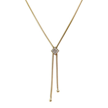 Collier d'occasion or 750 jaune maille serpent diamant