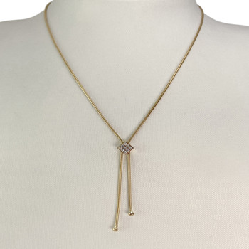 Collier d'occasion or 750 jaune maille serpent diamant