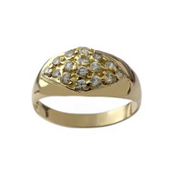 Bague d'occasion or 750 jaune oxyde de zirconium