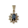 Pendentif d'occasion or 750 jaune diamant saphir - vue V1