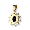 Pendentif d'occasion or 750 jaune diamant saphir - vue V2