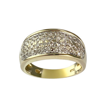 Second-hand gold 750 yellow diamond ring