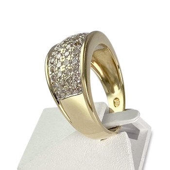 Second-hand gold 750 yellow diamond ring