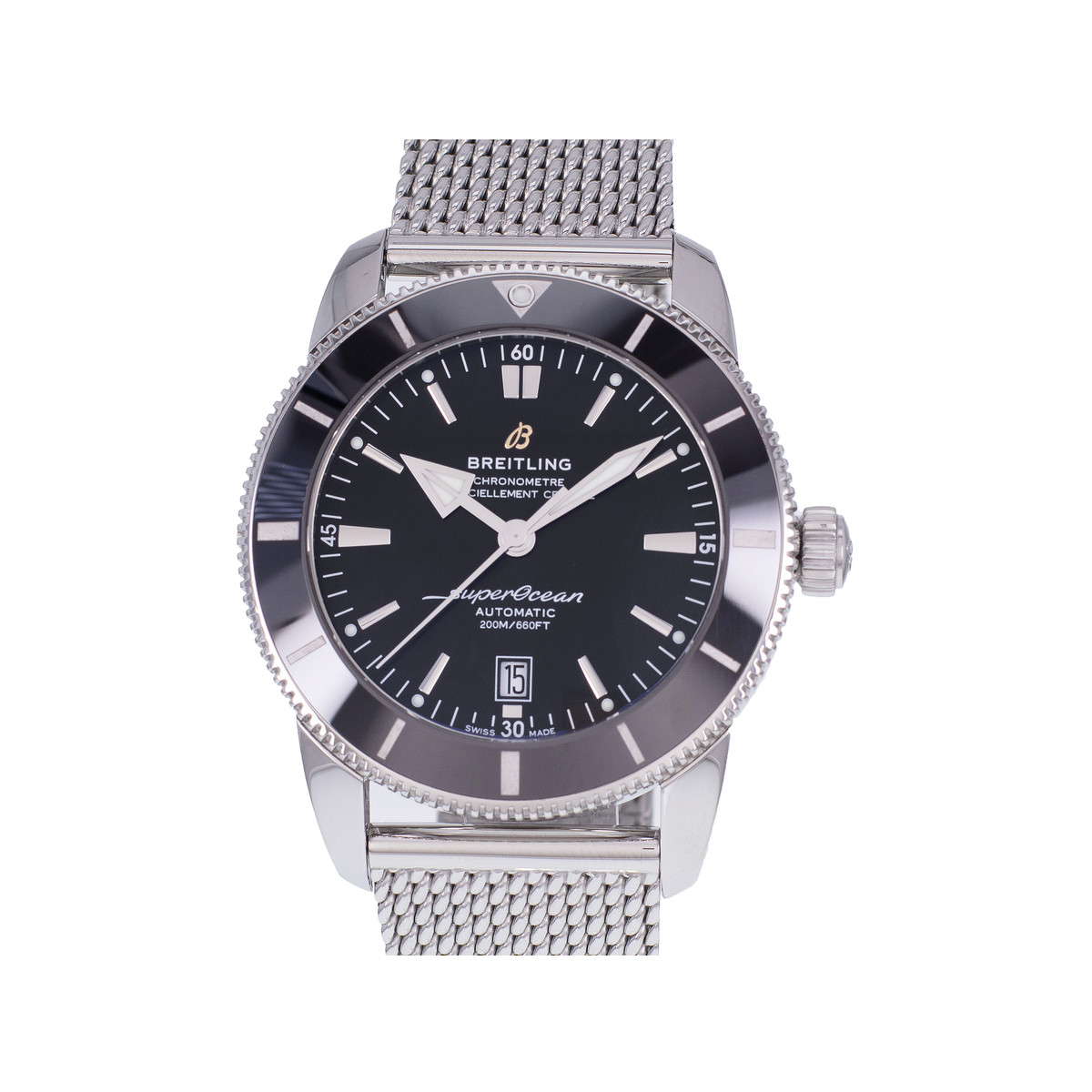 Tweedehands horloge BREITLING SuperOcean heren automatisch uurwerk gecertificeerd (cosc) roestvrij stalen armband