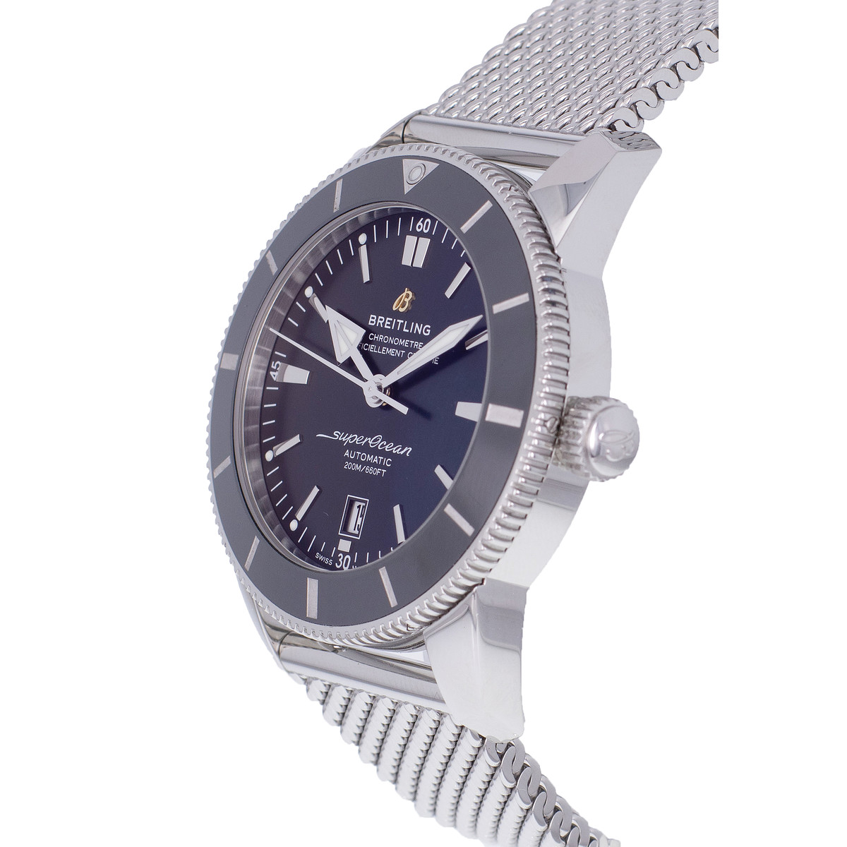 Tweedehands horloge BREITLING SuperOcean man automatisch uurwerk gecertificeerd (cosc) stalen armband - bekijk D2