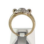 Bague d'occasion or 750 jaune saphir diamant - vue 3