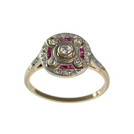 Bague d'occasion or 750 jaune diamant diamant diamant rubis