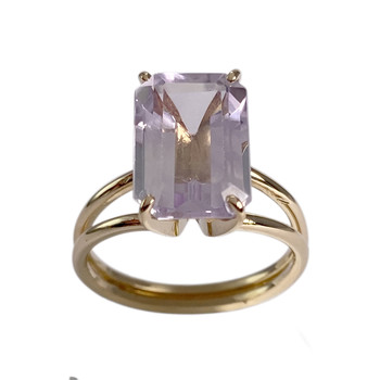 Second-hand gold ring 750 yellow amethyst