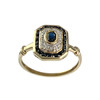 Bague d'occasion or 750 jaune saphir diamant - vue V1