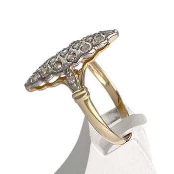 Bague d'occasion or 2 tons 750 marquise diamants