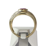 Bague d'occasion or 750 jaune rubis diamant - vue 3