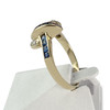 Bague d'occasion or 585 jaune saphir diamant - vue V2
