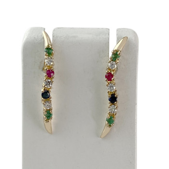 Boucles d'oreilles d'occasion or 750 jaune oxyde de zirconium