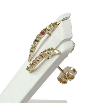 Boucles d'oreilles d'occasion or 750 jaune oxyde de zirconium