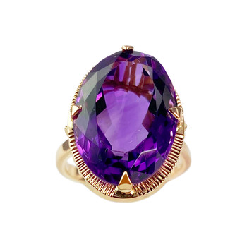 Bague d'occasion or 750 jaune amethyste