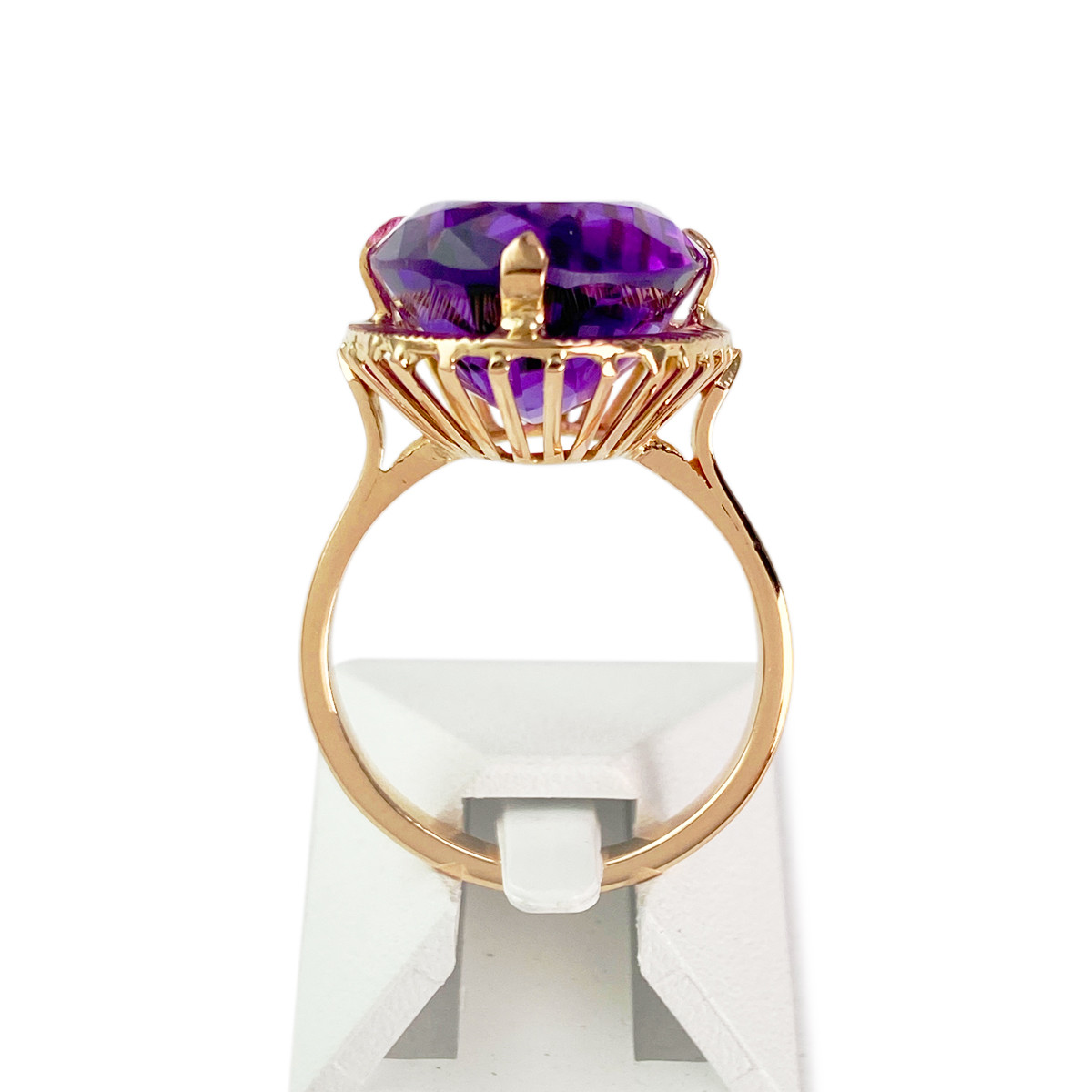 Bague d'occasion or 750 jaune amethyste - vue 3