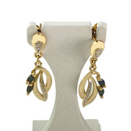 Boucles d'oreilles d'occasion or 750 jaune saphir