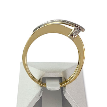 Tweedehands gouden 750 gele diamanten ring