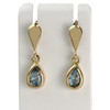 Boucles d'oreilles d'occasion or 750 jaune topaze sky blue - vue V1