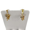 Boucles d'oreilles d'occasion or 750 jaune topaze sky blue - vue V3