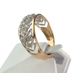 Bague d'occasion or 375 rose diamant - vue 2