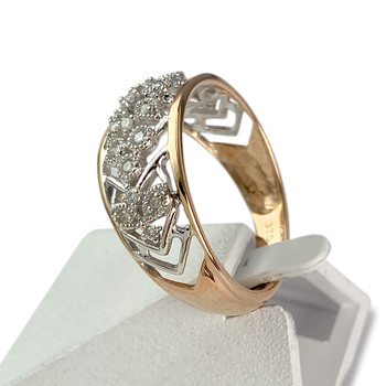 Pre-owned 375 rose gold diamond ring