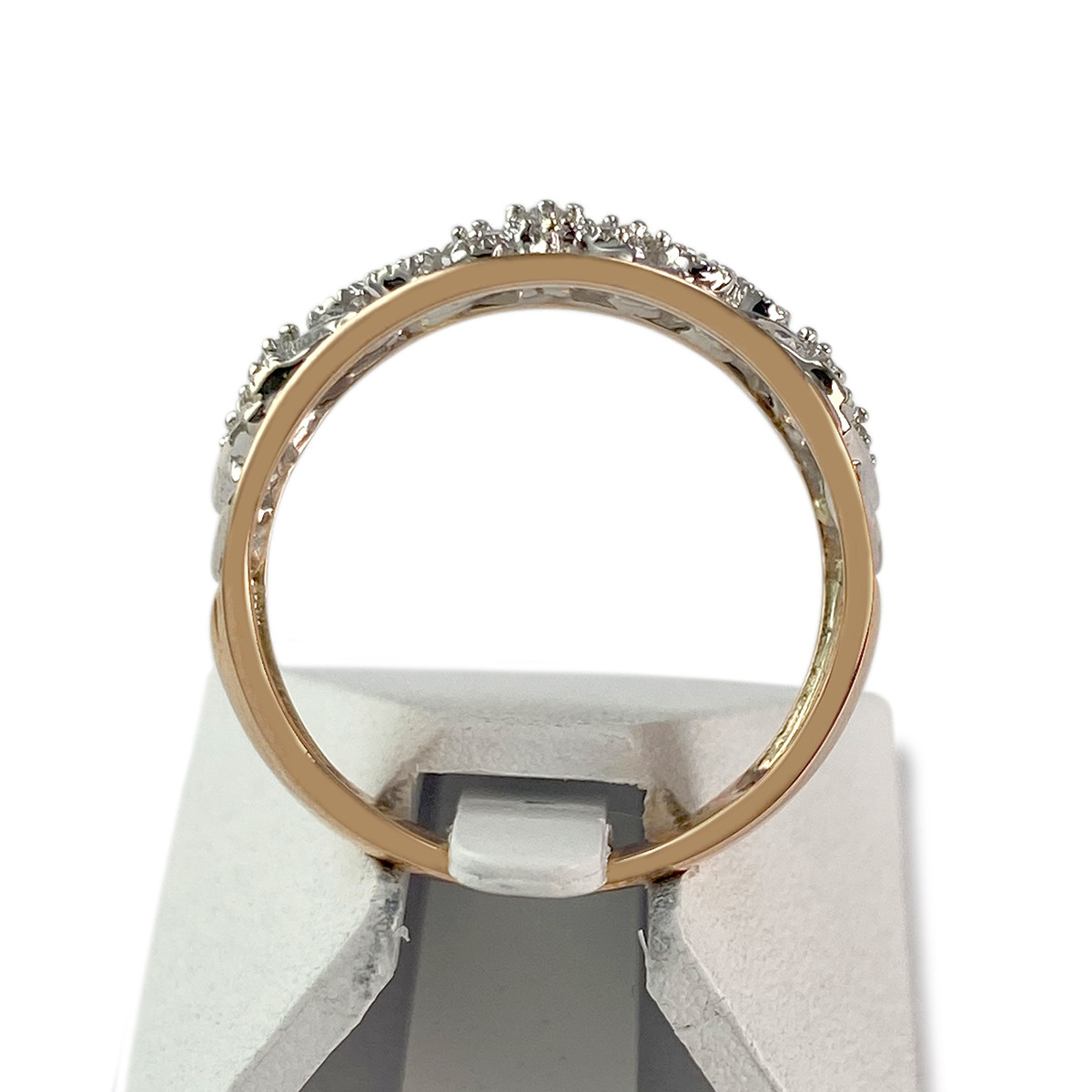 Tweedehands ring van 375 roségoud met diamant - afbeelding 3