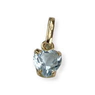 Pendentif coeur d'occasion or 750 jaune topaze sky blue