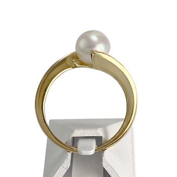 Bague d'occasion or 750 jaune perle de culture diamants
