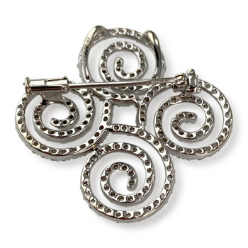 Broche d'occasion or 750 blanc diamants