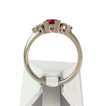 Bague d'occasion or 750 blanc rubis diamants - vue 3