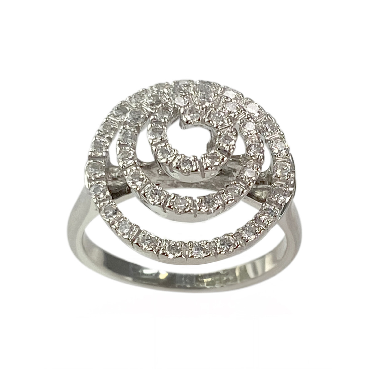 Bague d'occasion or 750 blanc diamants
