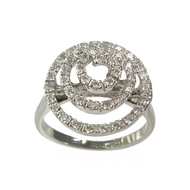 Second-hand gold ring 750 white diamonds