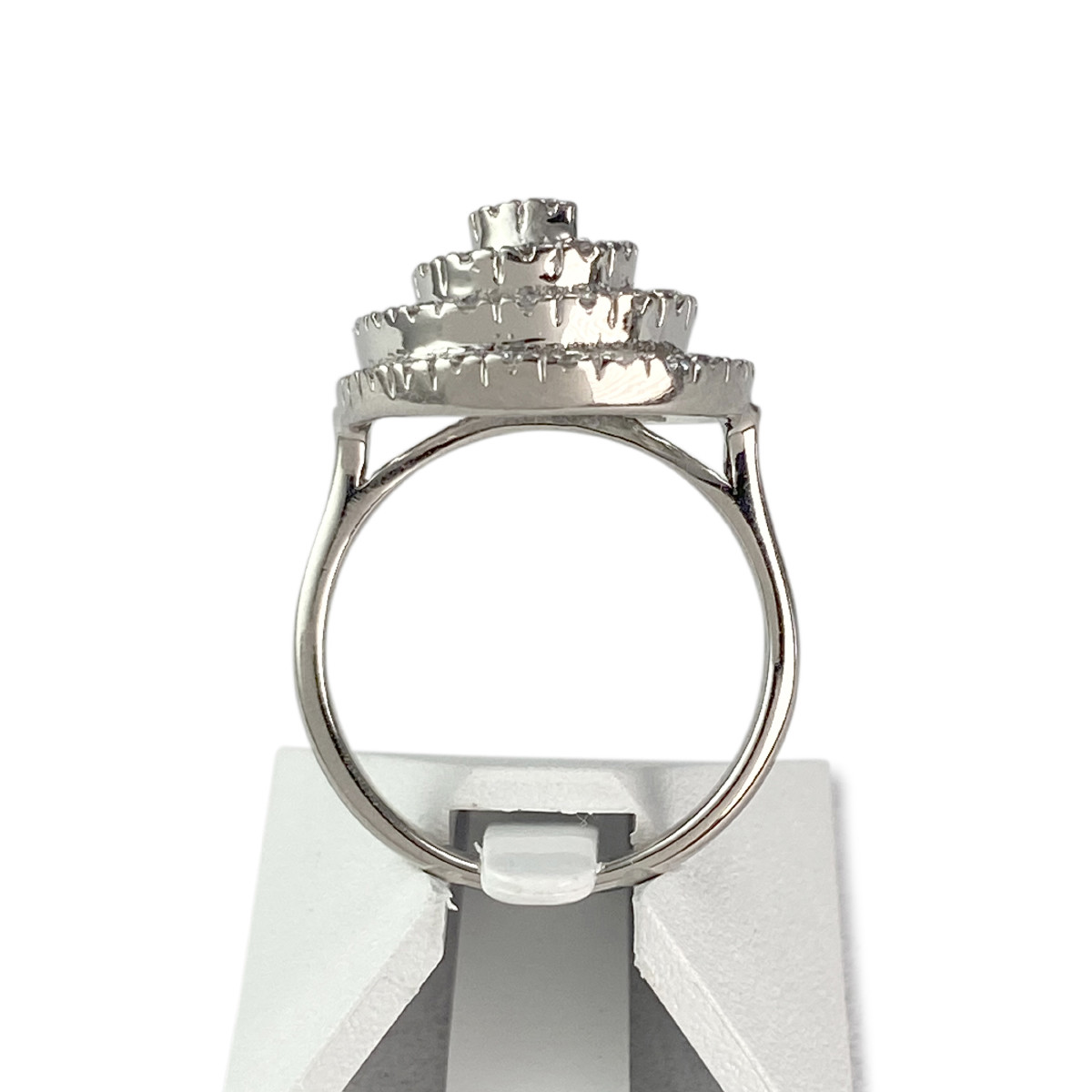 Bague d'occasion or 750 blanc diamants - vue 3